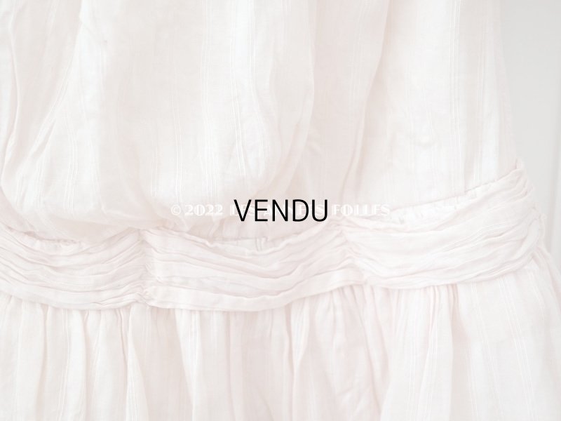 画像8: 1900年頃 アンティーク 小さな女の子のドレス ピンクのストライプ柄 レース付き