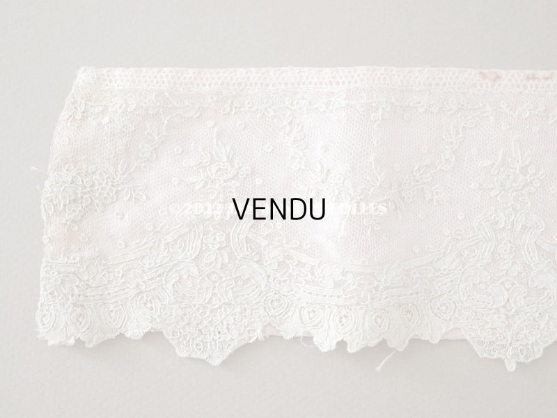 画像11: 18世紀 アンティーク ニードルレース アランソンレース 薔薇のガーランド 89cm 9cm幅 ポワン・ダランソン