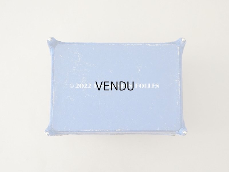 画像6: 19世紀末 アンティーク 　裁縫箱　鍵付き マリンブルーのベルベット＆シルククッション