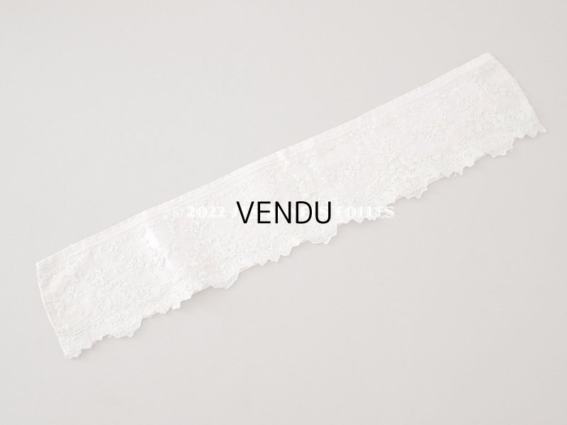 画像15: 18世紀 アンティーク ニードルレース アランソンレース 薔薇のガーランド 89cm 9cm幅 ポワン・ダランソン