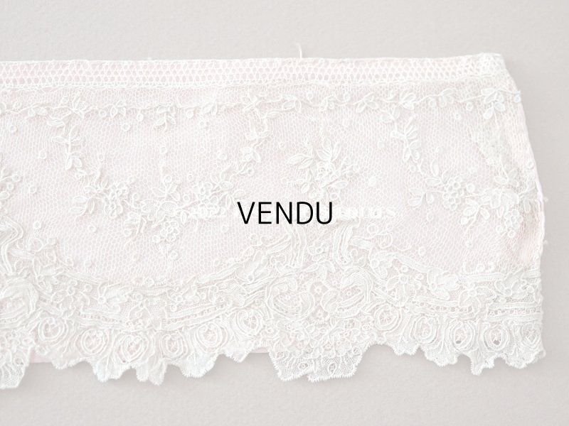画像14: 18世紀 アンティーク ニードルレース アランソンレース 薔薇のガーランド 89cm 9cm幅 ポワン・ダランソン