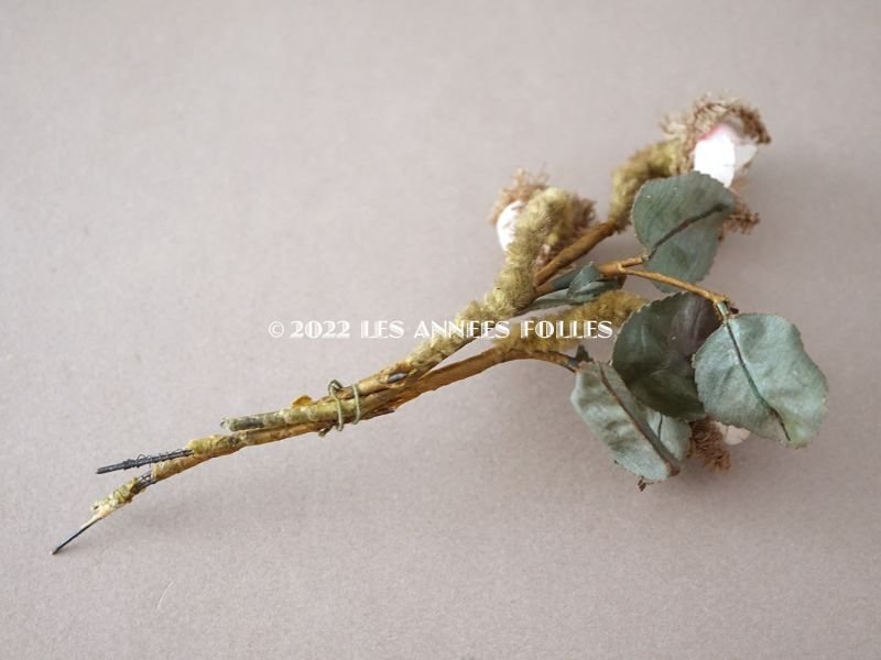 画像2: 19世紀　ナポレオン3世時代 アンティーク 薔薇のブーケの布花　パウダーピンク