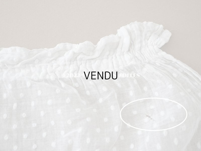 画像11: アンティーク  ドットの刺繍入り コットン生地 78×224cm