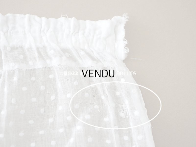 画像7: アンティーク  ドットの刺繍入り コットン生地 57×73cm