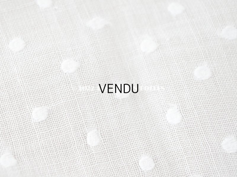 画像3: アンティーク  ドットの刺繍入り コットン生地 78×224cm