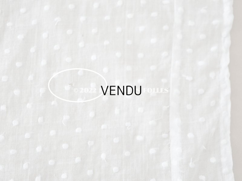 画像8: アンティーク  ドットの刺繍入り コットン生地 57×73cm