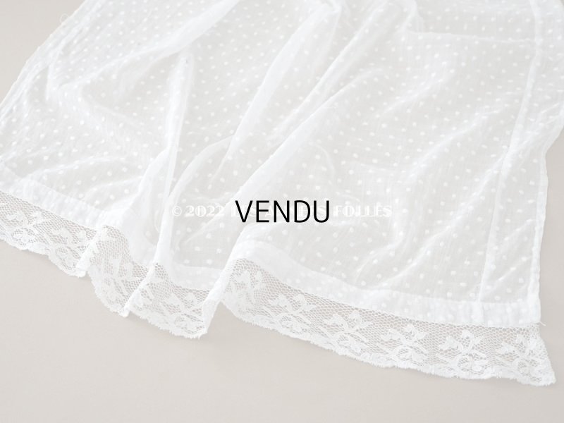 画像5: アンティーク  ドットの刺繍入り コットン生地 57×73cm