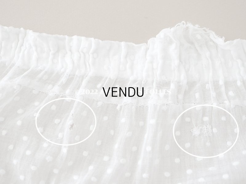 画像6: アンティーク  ドットの刺繍入り コットン生地 57×73cm