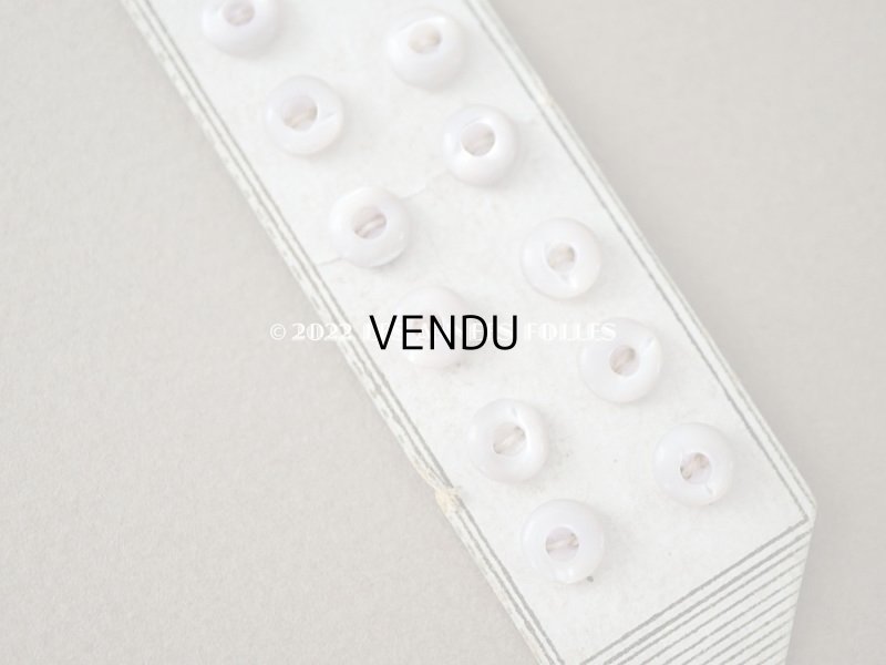 画像9: 1920年 アンティーク マザーオブパール製 極小 ボタン 乳白色 6mm 12ピース シェルボタン 