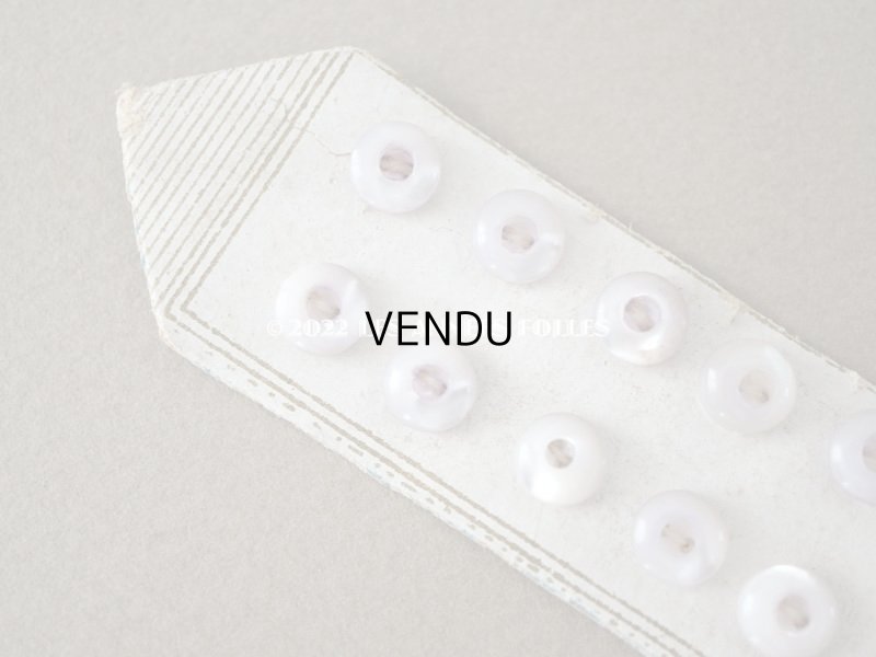 画像4: 1920年 アンティーク マザーオブパール製 極小 ボタン 乳白色 6mm 12ピース シェルボタン 