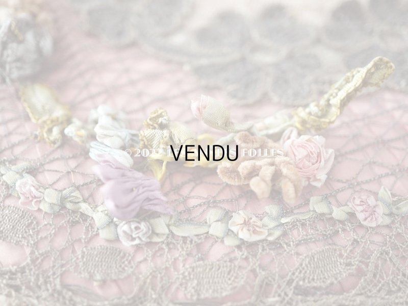 画像11: アンティーク シルク製　ロココモチーフ＆花かごのレース&ロココトリム カルトナージュボックス 