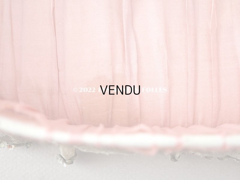 画像19: アンティーク シルク製　ロココモチーフ＆花かごのレース&ロココトリム カルトナージュボックス 