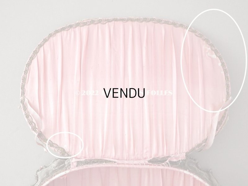 画像16: アンティーク シルク製　ロココモチーフ＆花かごのレース&ロココトリム カルトナージュボックス 