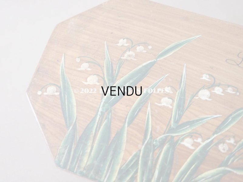 画像5: アンティーク モシュリンヌ 鈴蘭のジュエリーボックス パウダーブルーのシルク製クッション