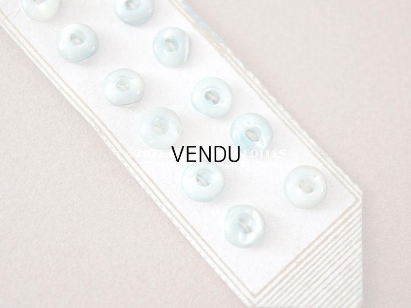 画像3: 1920年 アンティーク マザーオブパール製 極小 ボタン 6mm 12ピース シェルボタン ブルー