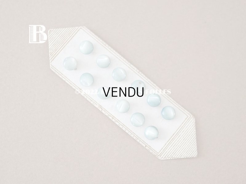 画像7: 1920年 アンティーク マザーオブパール製 極小 ボタン 6mm 12ピース シェルボタン ブルー