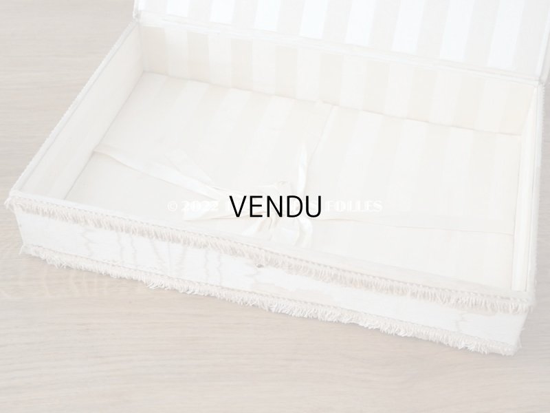 画像14: アンティーク 薔薇のロココモチーフのガーランド 大きなカルトナージュボックス パウダーピンク 48×32.5×9.5cm