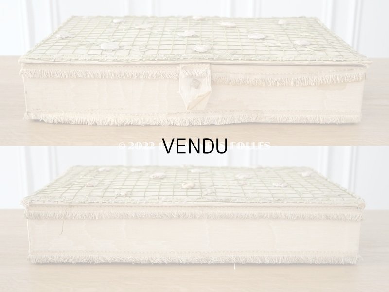 画像4: アンティーク 薔薇のロココモチーフのガーランド 大きなカルトナージュボックス パウダーピンク 48×32.5×9.5cm