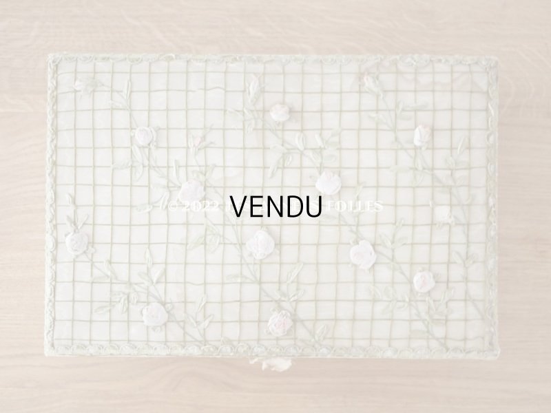 画像6: アンティーク 薔薇のロココモチーフのガーランド 大きなカルトナージュボックス パウダーピンク 48×32.5×9.5cm