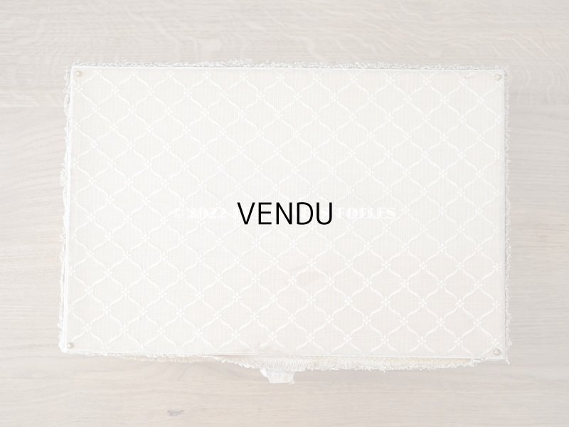 画像20: アンティーク 薔薇のロココモチーフのガーランド 大きなカルトナージュボックス パウダーピンク 48×32.5×9.5cm