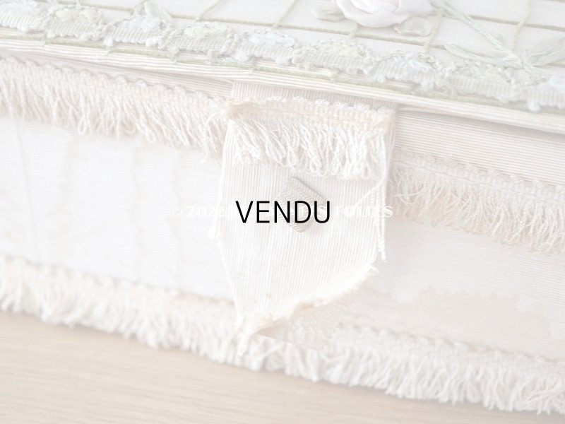 画像12: アンティーク 薔薇のロココモチーフのガーランド 大きなカルトナージュボックス パウダーピンク 48×32.5×9.5cm