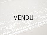アンティーク リボン＆花のガーランド 小さなポンポン付 幅広レース   幅18cm