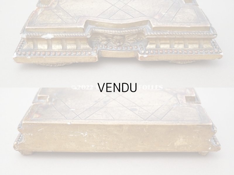 画像8: 19世紀 アンティーク 木製の台座 ゴールド 花のモチーフ