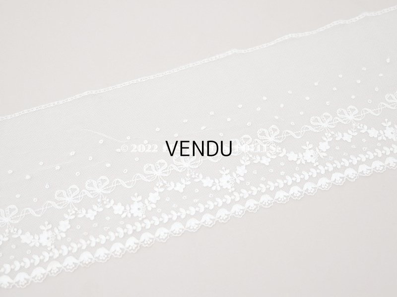 画像3: アンティーク リボン＆花のガーランド 小さなポンポン付 幅広レース   幅18cm