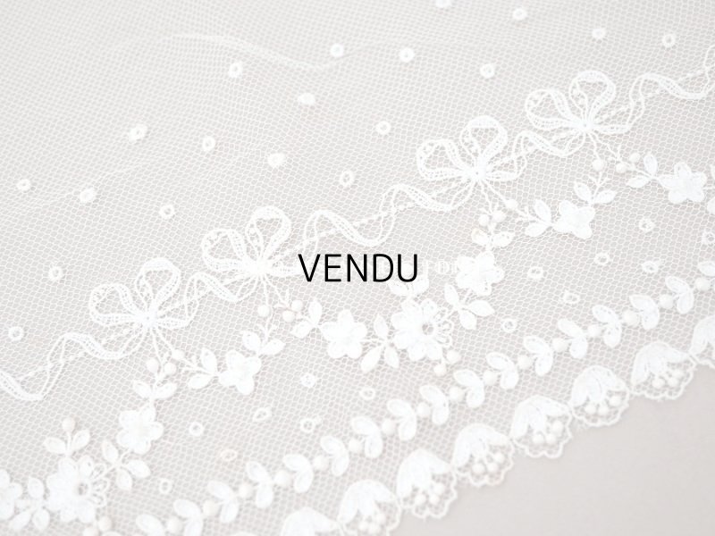 画像8: アンティーク リボン＆花のガーランド 小さなポンポン付 幅広レース   幅18cm