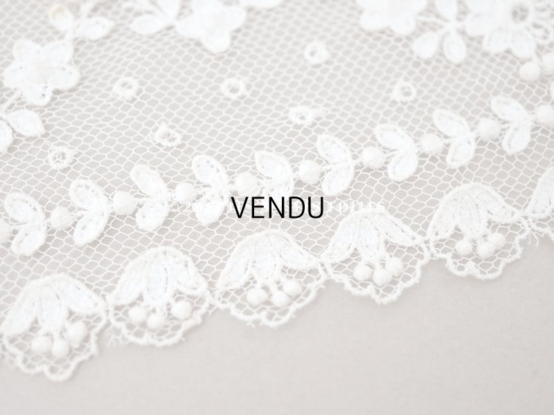 画像6: アンティーク リボン＆花のガーランド 小さなポンポン付 幅広レース   幅18cm