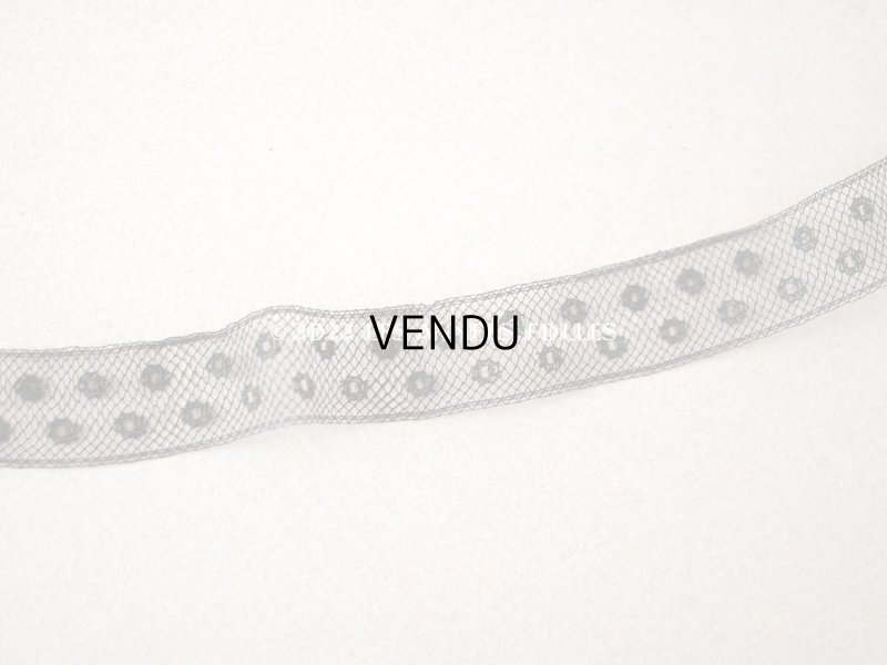 画像2: 1920年代 アンティーク ドット柄　チュールレース 黒 1.5cm幅 