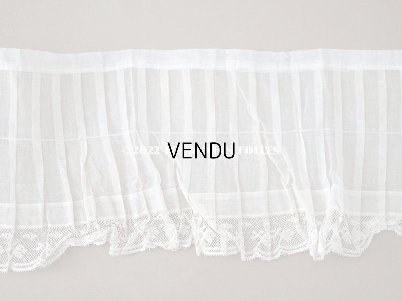 画像5: 1900年代 アンティーク 幅広 ドレスの裾  プリーツ入り レース付き 幅18cm　1.5m エクリュ