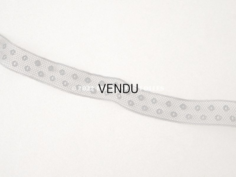 画像3: 1920年代 アンティーク ドット柄　チュールレース 黒 1.5cm幅 