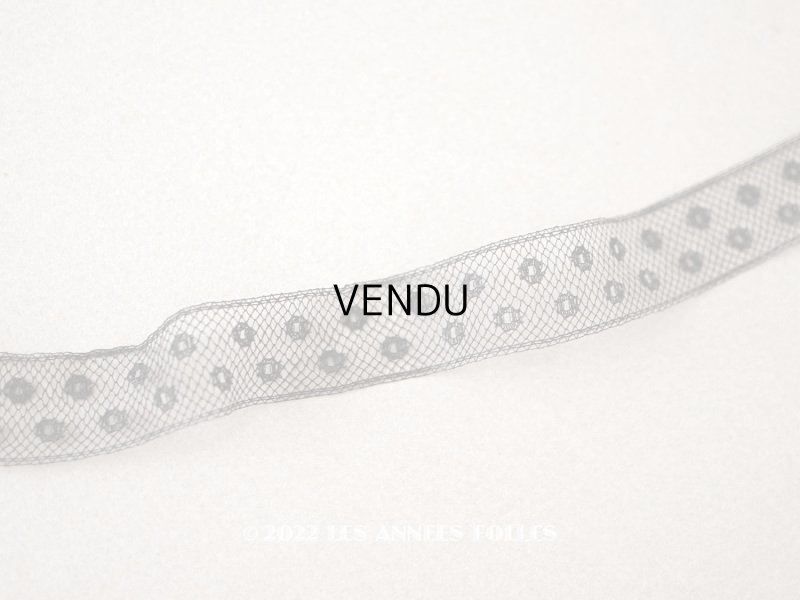 画像1: 1920年代 アンティーク ドット柄　チュールレース 黒 1.5cm幅 