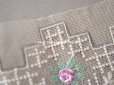 画像6: 1930年代  アンティーク ピンクの薔薇の刺繍入り 淡いベージュのレース　1.9m