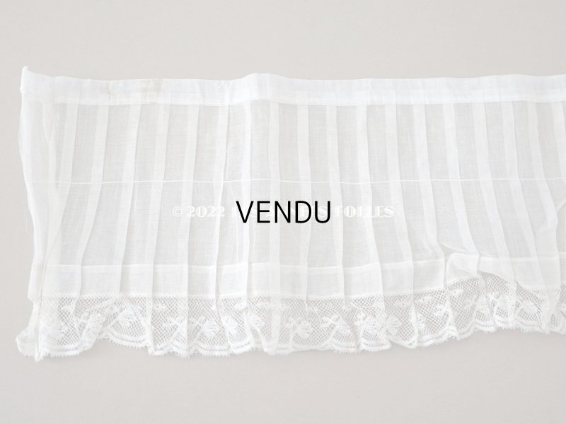 画像4: 1900年代 アンティーク 幅広 ドレスの裾  プリーツ入り レース付き 幅18cm　1.5m エクリュ