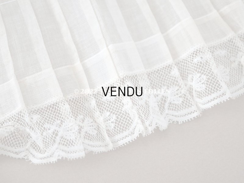 画像3: 1900年代 アンティーク 幅広 ドレスの裾  プリーツ入り レース付き 幅18cm　1.5m エクリュ