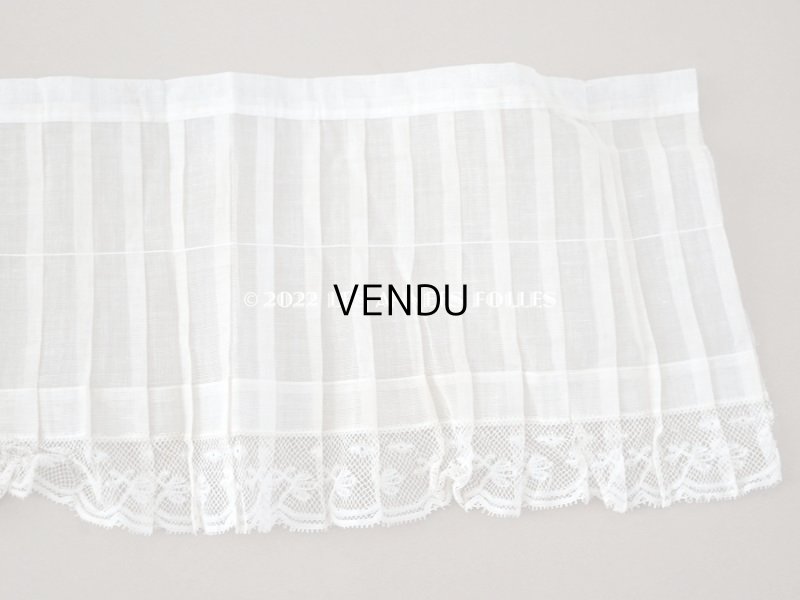 画像6: 1900年代 アンティーク 幅広 ドレスの裾  プリーツ入り レース付き 幅18cm　1.5m エクリュ