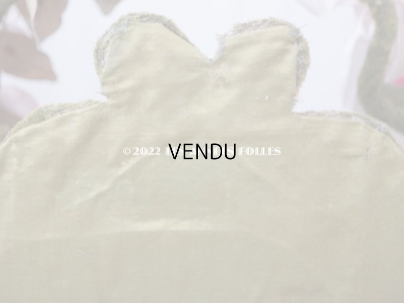 画像17: 1900年頃 アンティーク  グローブ・ド・マリエのパニエ型クッション  アイリスの花