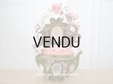 1900年頃 アンティーク  グローブ・ド・マリエのパニエ型クッション  アイリスの花