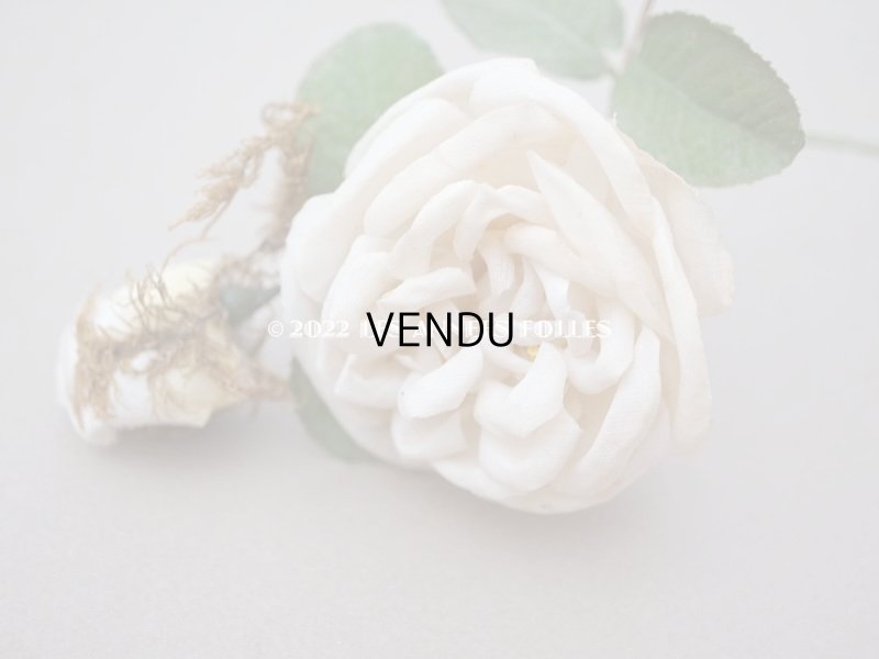 画像3: 19世紀 アンティーク 白薔薇の布花 
