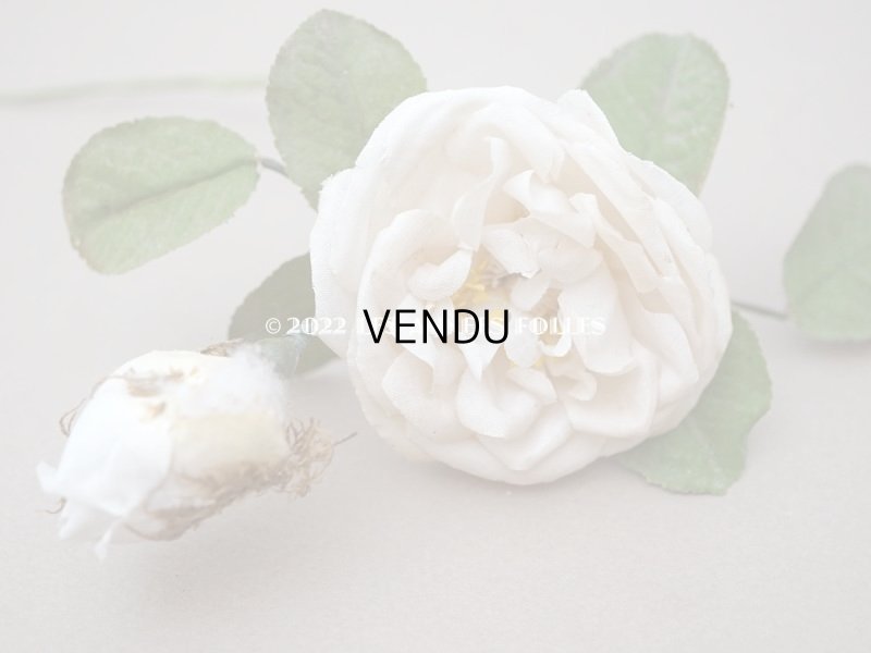 画像15: 19世紀 アンティーク 白薔薇の布花 