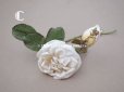 画像10: 19世紀 アンティーク 白薔薇の布花  (10)