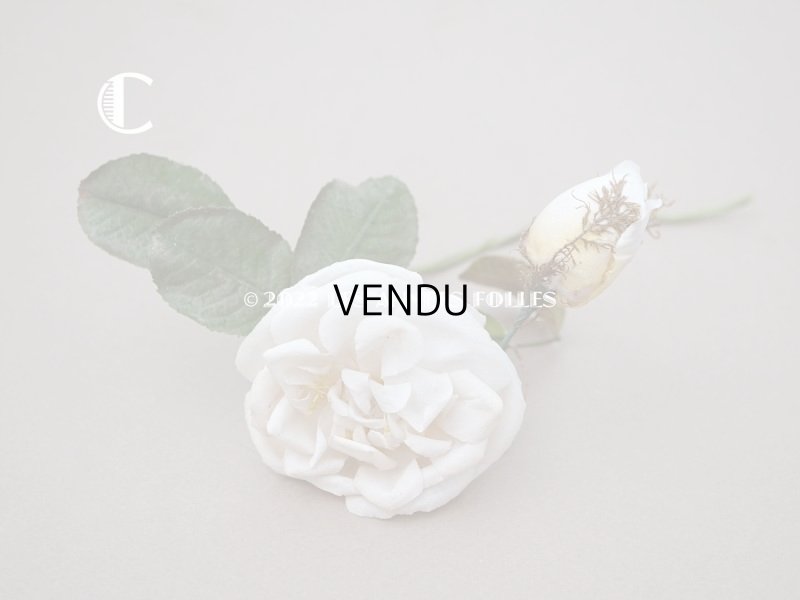 画像10: 19世紀 アンティーク 白薔薇の布花 