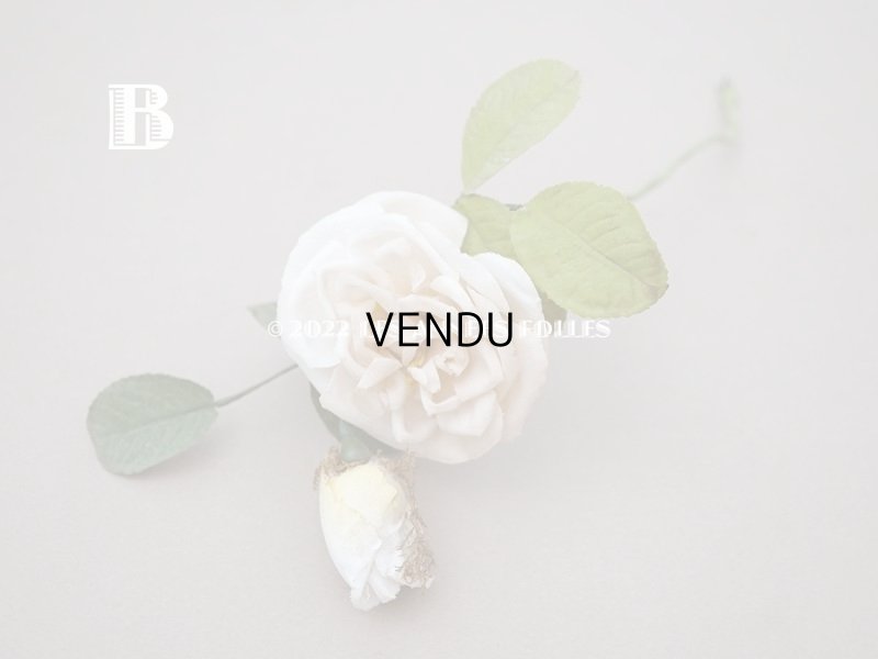 画像6: 19世紀 アンティーク 白薔薇の布花 