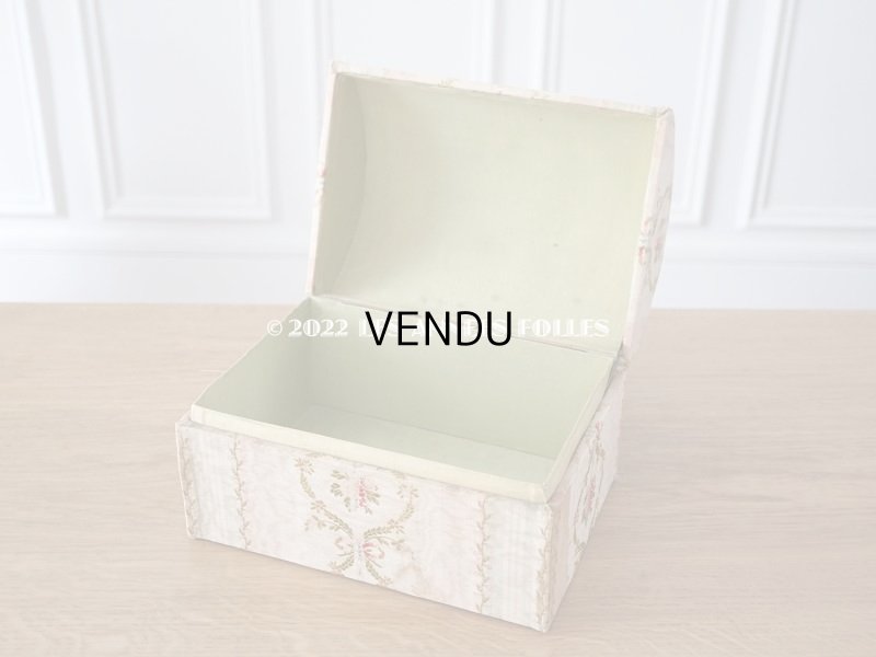 画像8: 18世紀 アンティーク 大きなコフレ　花模様のシルク地