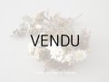 アンティーク 白い布花 秋色のリーフ