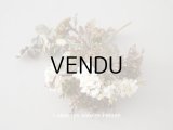 アンティーク 白い布花 秋色のリーフ