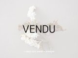 アンティーク 白い布花 秋色のリーフ
