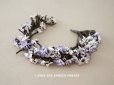 画像1: 1900年頃 アンティーク デイジーの布花のティアラ　紫＆白 (1)